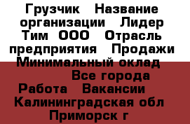 Грузчик › Название организации ­ Лидер Тим, ООО › Отрасль предприятия ­ Продажи › Минимальный оклад ­ 14 000 - Все города Работа » Вакансии   . Калининградская обл.,Приморск г.